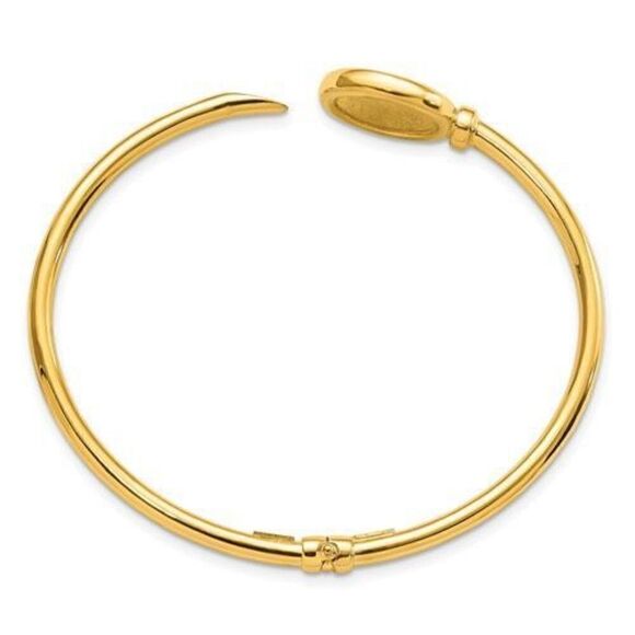 Leslie's 14k Polished and Matte Coin Hinged Bangle - Picture 2 of 4